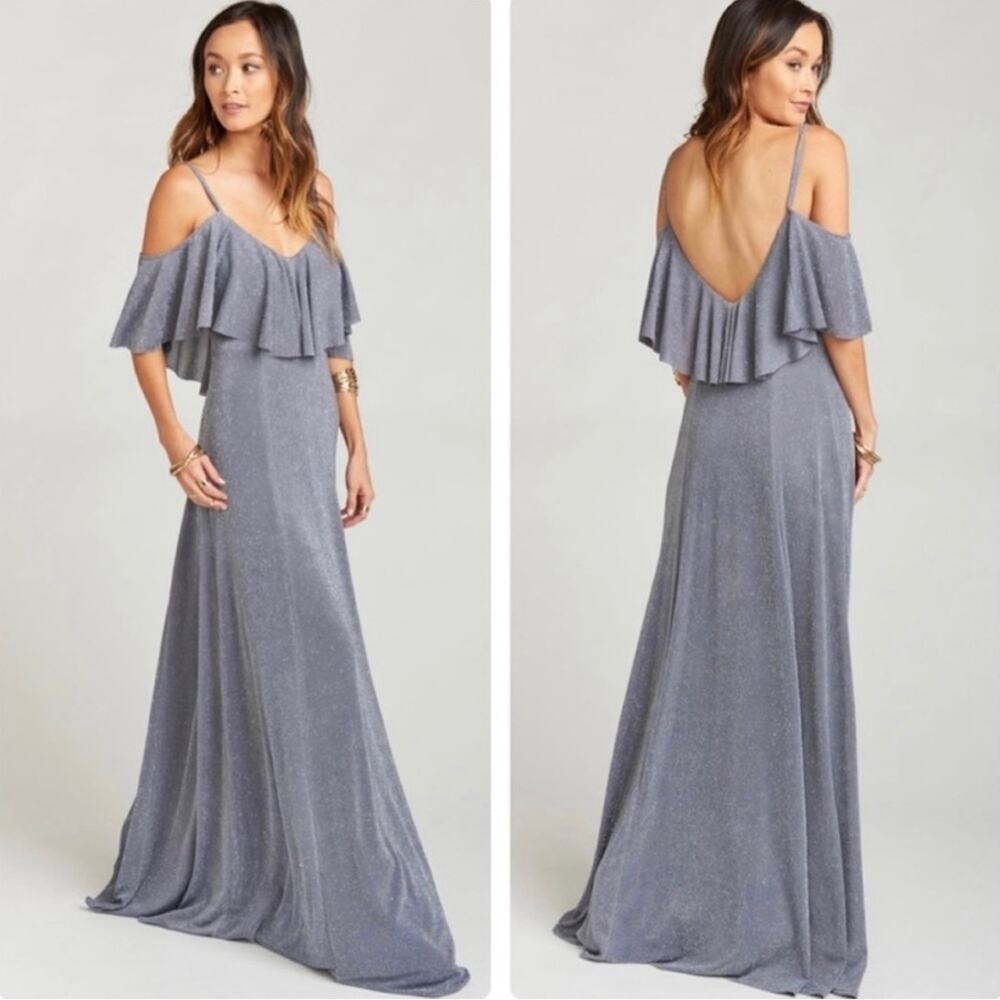 Show Me Your Mumu Renee Ruffle women’s small dancing queen maxi silver glitter